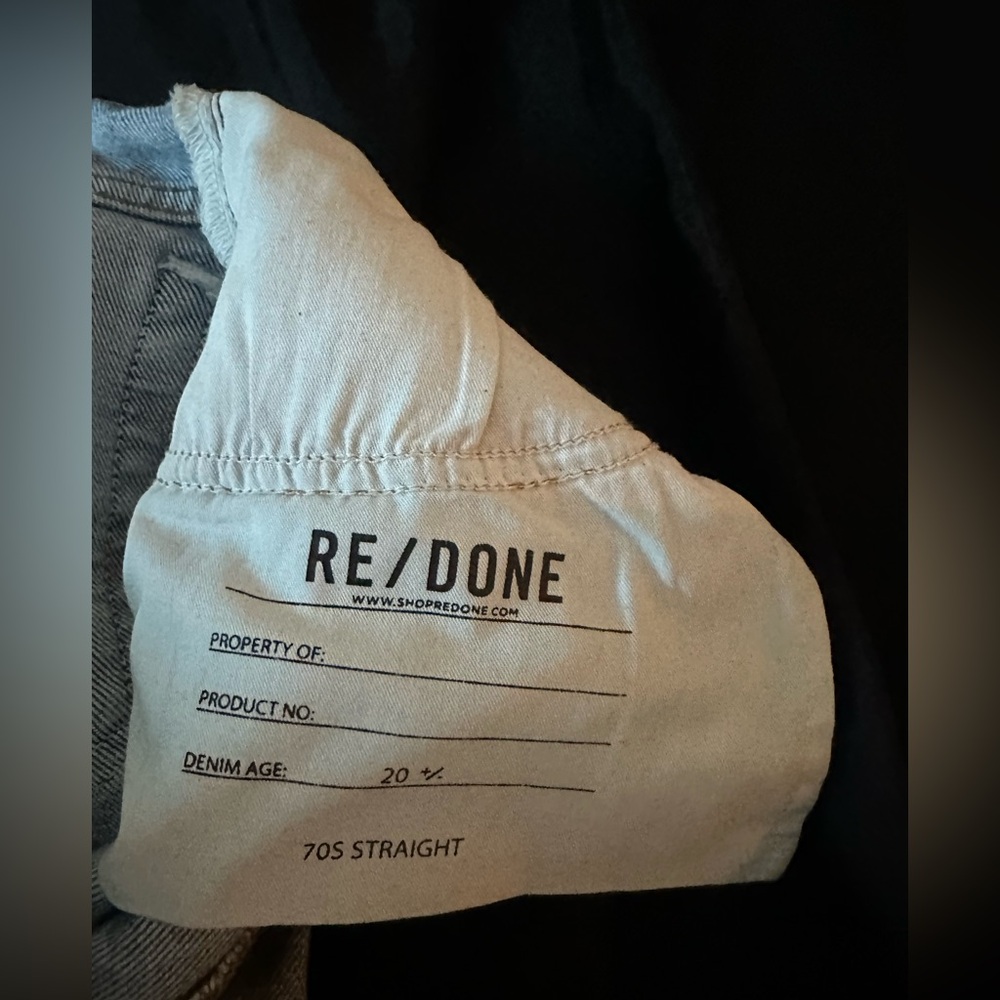 RE/DONE Mid 90’s Straight Denim 70’s Jeans Size 23 - Picture 9 of 10